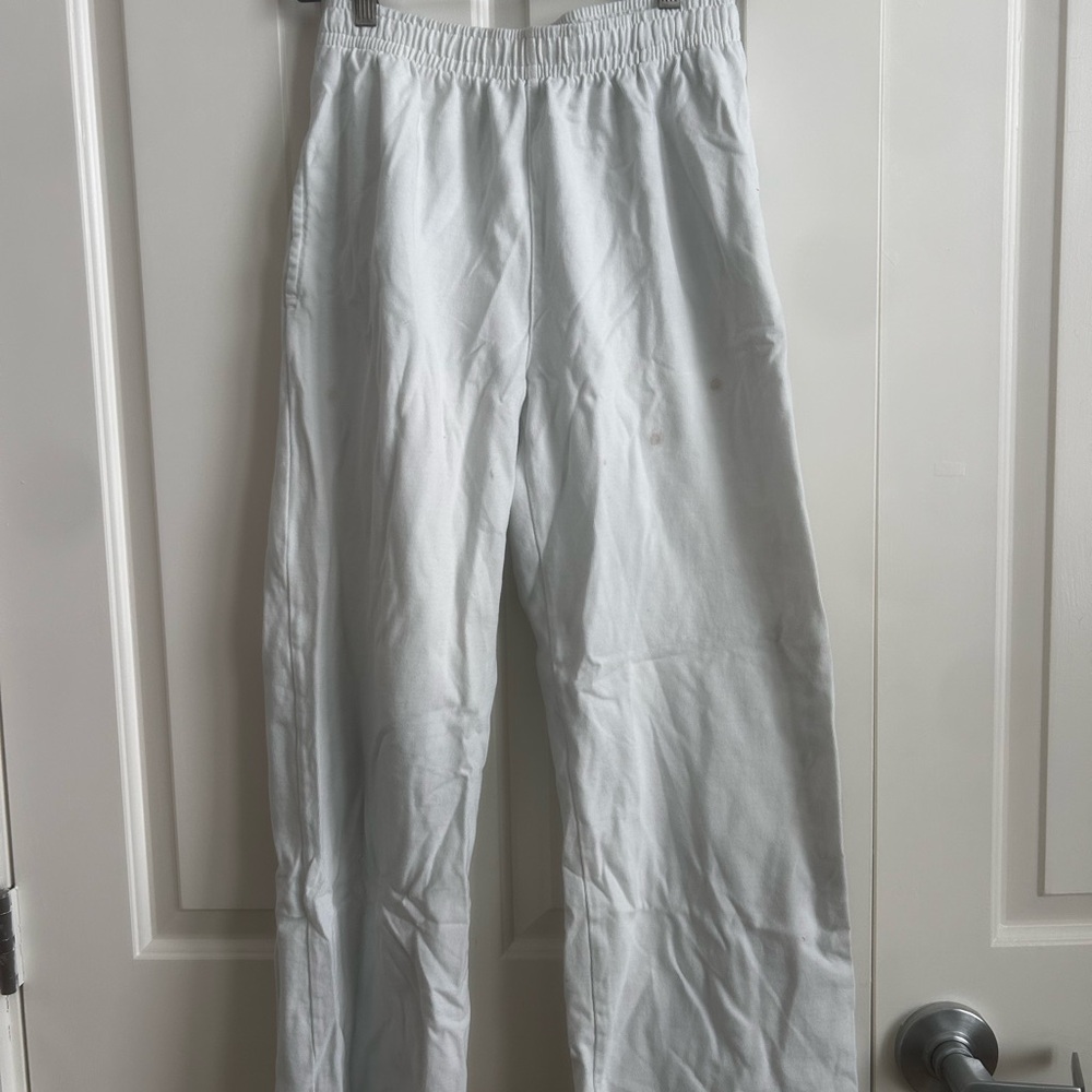 White Elastic Waist Pants